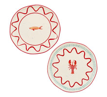 Ariane Speiseteller blau rot 2er Set - h3xd26,5cm
