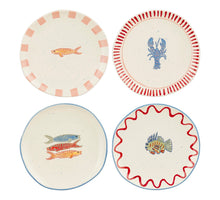 Ariane Frühstücksteller blau rosa rot rot 4er Set - H 2,5 x D 21 cm