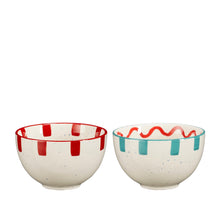 Ariane Schale blau rot 2er Set - H6 x D10cm