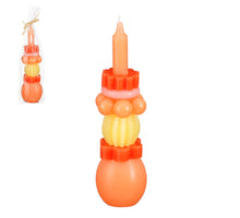 Orangefarbene Kerze zum Selbermachen - H26 x D7 cm