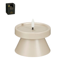 Öllampe LED taupe, batteriebetrieben mit Timer - H6,5 x D9 cm