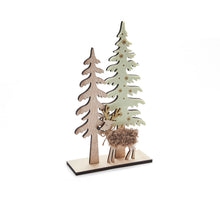 Wald mit Rentieren 17x30cm creme