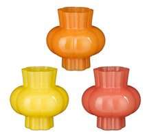 Vaas roze oranje geel 3 assorti - h16xd16cm - glas