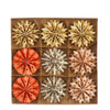 Ornament sneeuwvlok oranje l.roze grijs creme 9 stuks FSC Mix