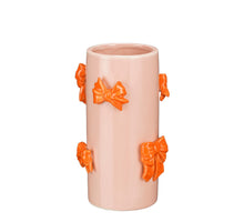 Vaas strik oranje - h22,5xd14cm