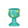 Pot op voet citroen blauw - h11,5xd9,5cm