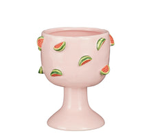 Pot op voet watermeloen lila - h16xd14,5cm