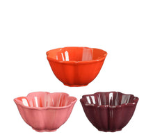 Elvira schaal paars roze oranje 3 assorti - l12xb12,5xh6cm