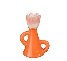 Kandelaar bloem oranje - l13xb9xh18cm