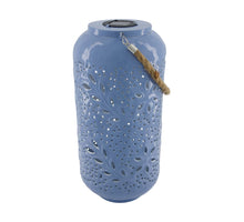 Solar-Metalllaterne 19x19x40cm Blau