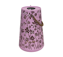 Laterne Solar Metall 22x22x35cm Rosa/Gold
