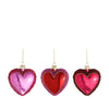 Ornament hart rood fuchsia roze 3 assorti - l9xb3xh9cm