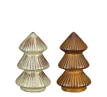 Decoratie boom d.bruin groen 2 assorti - h15,5xd9,5cm