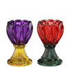 Kandelaar bloem paars rood 2 assorti - h12xd7,5cm
