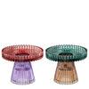 Kandelaar groen paars 2 assorti - h7,5xd10cm