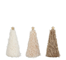 Decoratie boom wit l.bruin bruin 3 assorti - h17xd8cm