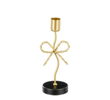 Kandelaar strik goud - l7xb6,5xh18cm