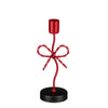 Kandelaar strik rood - l7xb6,5xh18cm
