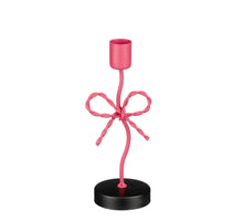 Kandelaar strik roze - l7xb6,5xh18cm