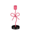 Kandelaar strik roze - l7xb6,5xh18cm
