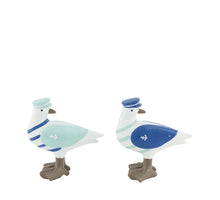 Möwenfigur aus Polyresin, 9,5 x 6,3 x 10 cm, blau-meliert