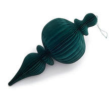 Papierornament-Anhänger Ø35x78cm smaragdgrün