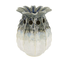 Vase Ananas Keramik 19x18x25cm Weiß/Grau