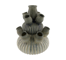 Keramikvase 30x30x42cm Weiß/Grau