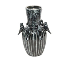 Keramikvase 26,5x26,5x38cm, Schwarz im Used-Look