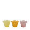 Kerzenhalter aus Glas, 10,5 x 10,5 x 7,5 cm, verschiedene Pastellfarben