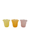 Kerzenhalter Glas 11x11x11cm Pastellfarben gemischt