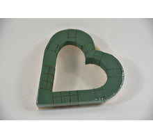 Hart open 29 cm mosy groen met bodem hout