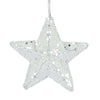 Hanger star disco foam with hanger 18x18x6cm Silver