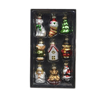 Figuur glas assortie 9 stuks L.5cm x W.3cm x H.2cm