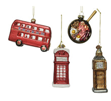 Ornament Glas - in London gewesen - 4 sortiert L4.5-W8-H14cm - multi