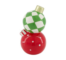 Vase christmas balls ceramic 10.4x10.3x18.9cm Red/Green