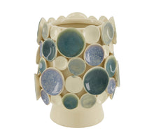 Vase ceramic 17.8x17.8x22cm White/Blue