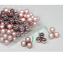 cb. 144 Glaskugeln/Draht rauchig rosa 20 mm