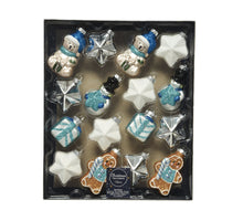 Box a 16 Figur Glas Mix blau L19 B18.50 H5.50cm