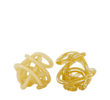 Statue knot glass 12x12x12cm 2 mixed Yellow