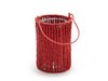 Lantaarn rond 'Lumière' koraalrood 16cm