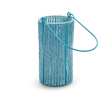 Laterne rund 'Lumière' himmelblau Ø11x20,5cm