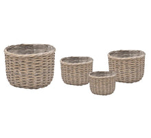 Set/4 Korb Senegal Bois Rund Grau D17/30 H11/17cm