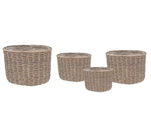 Set/4 Korb Senegal Bois Oval Grau L20/40 B14/30 H20/29cm