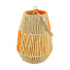 Lantern paper rope with glass 18x18x24cm Orange/Yellow