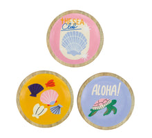 Plate round polyresin 14.5x14.5x1.3cm 3 mixed Multi