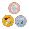 Plate round polyresin 14.5x14.5x1.3cm 3 mixed Multi