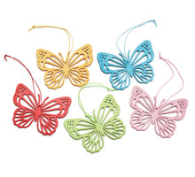 Holzanhänger Schmetterling 'Zahra', 5 verschiedene Designs, 10 cm - 4er-Pack