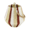 Lantern round paper rope with glass 18x18x18cm Natural/Red
