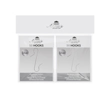 2 DOOSJES KERSTBOOMHAAKJES METAAL 50 STUKS ZILVER IN ZAK MET HEADERCARD
